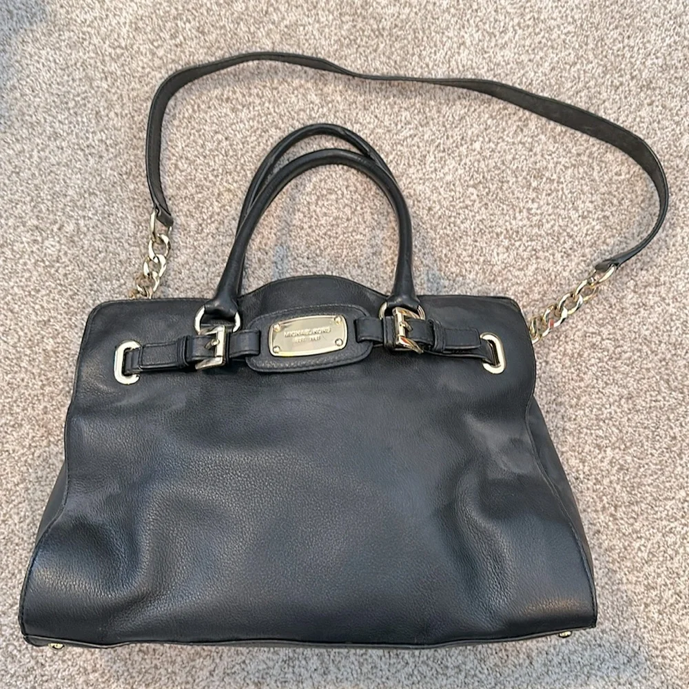 Michael Kors Black Leather Hamilton Tote - Picture 1 of 4
